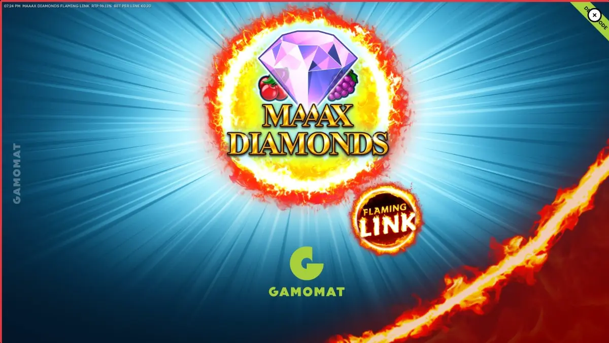 Maaax Diamonds Flaming Link slot machine interface